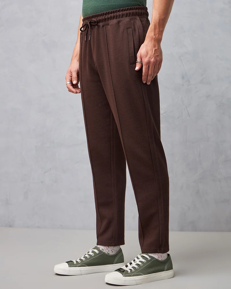 بيواكوف Men's Brown Warm Track Pants